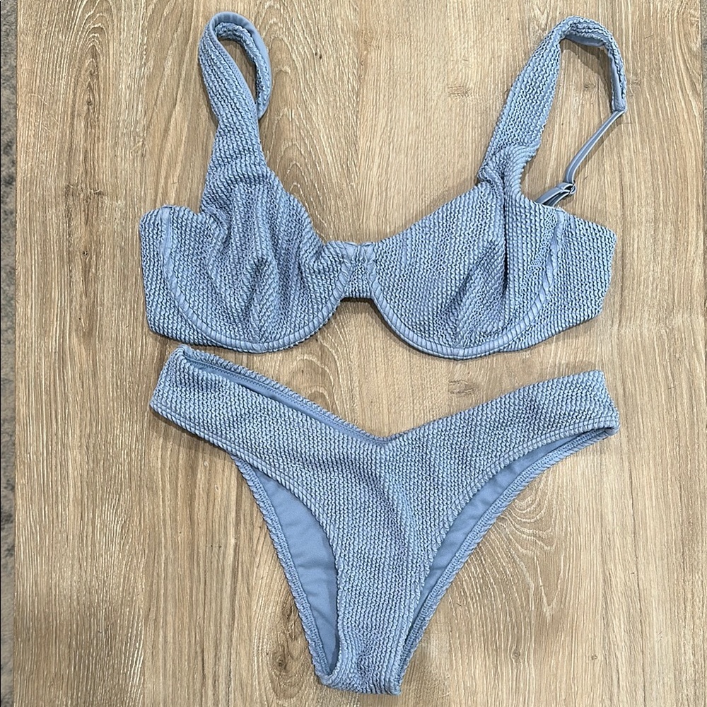 Abercrombie & Fitch textured blue bikini set 2 for $20